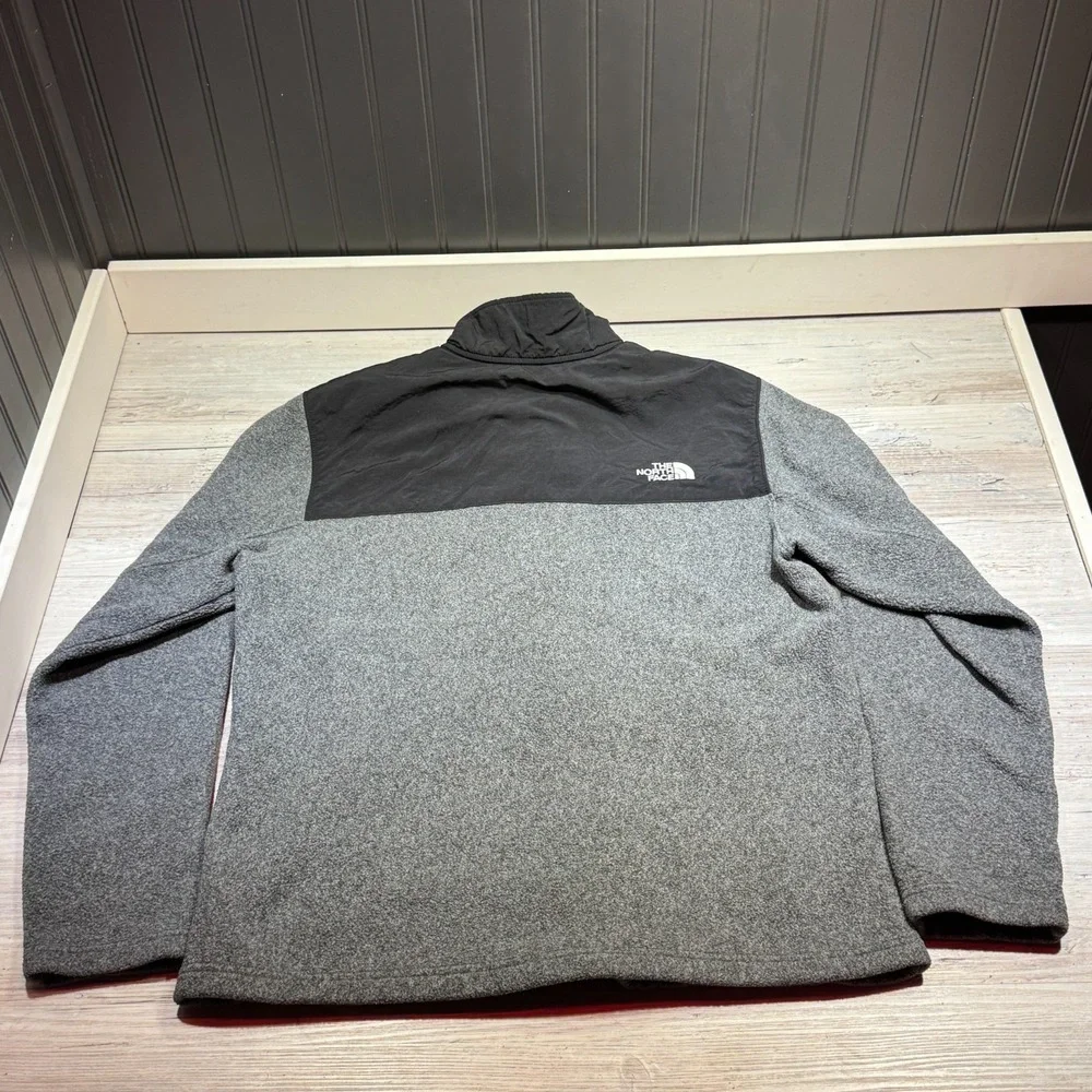 The North Face Denali 1/4 Zip Pullover‎ Men's Sz M Black Grey